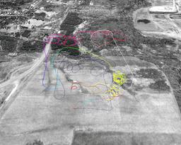 GPS flight track with satellite photo